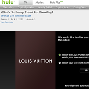 Louis Vuitton ad on Hulu