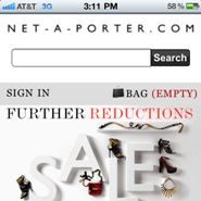 Net-A-Porter mcommerce homepage