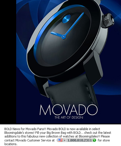 The Bold watch is featured in Movado's Facebook album