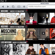 Moschino's mobile site