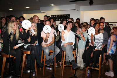 The Olsen Twins judged a Barneys kareoke contest for last year's Fashion's Night Out