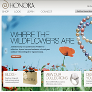 Honora pearls' recently-launched Web site