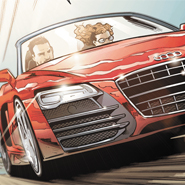 Audi R8 vehicle in Marvel's Iron Man comic