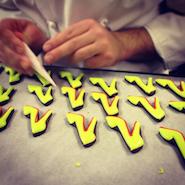 Pastry chef making Christian Louboutin heels for Pret-a-Portea at the Berkeley