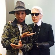 Pharrell Williams with Karl Lagerfeld 