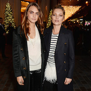Cara Delevingne and Kate Moss at Printemps for the window reveal