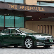 Tesla Model S at Peninsula Hotel Tokyo