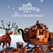 Hermès holiday-themed mobile ad 
