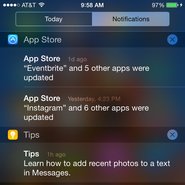 iOS notification widget