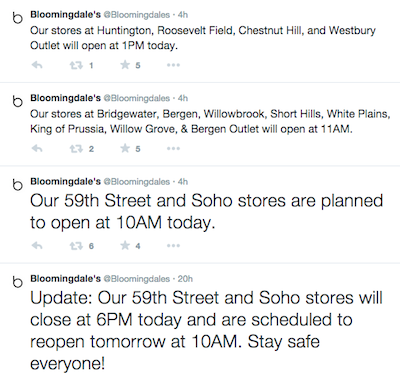 Bloomingdale's Juno tweets