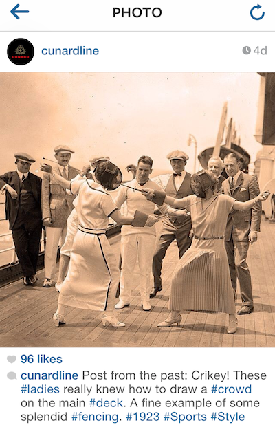 Cunard past Insta