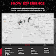 Moncler's Snow Experience app snow tracker