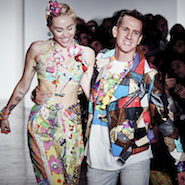 Designer Jeremy Scott with Miley Cyrus