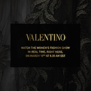 Valentino live stream 