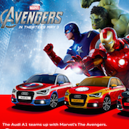 Audi cars are featured on Avenger's movie posters