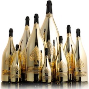 Gold bottles of Armand de Brignac 