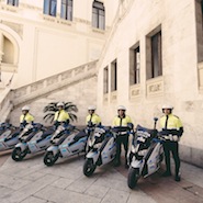 BMW's C evolution scooters with Sardinian police officers 