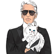 Where's Karl? illustration of Mr. Lagerfeld and Choupette 