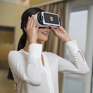Shangri-La guest using its virtual reality headset 