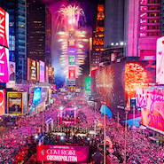 Instagram image of Times Square from Moet & Chandon