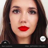 Sephora’s augmented reality feature allows users to virtually test lipsticks in its app