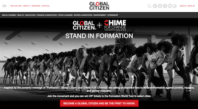 Global Citizen.Chime for Change Beyonce 400