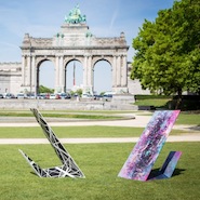 Furtif desks designed by street artists for Roche Bobois' Inex Brussels 