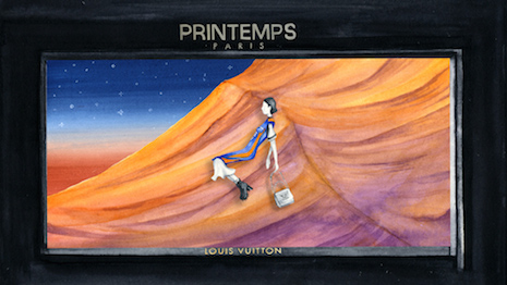 Rendering of Louis Vuitton's window display for Printemps