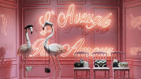 A Gucci window display at Galeries Lafayette 