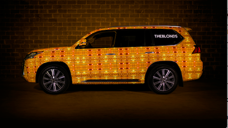 Lexus' vehicle wrapped in a pattern from MADE designer The Blonds