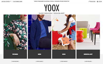 yoox. new website