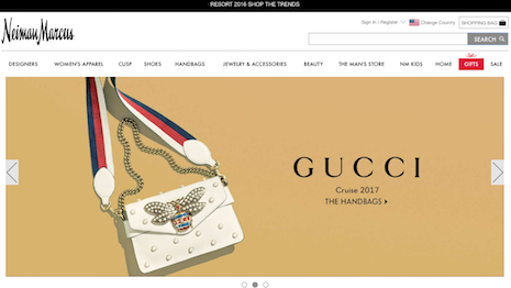 Neiman Marcus makes search a top priority on its PC site, giving even more prominence on mobile