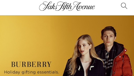 Saks' Burberry holiday promotion on its app. Image courtesy of Saks Fifth Avenue