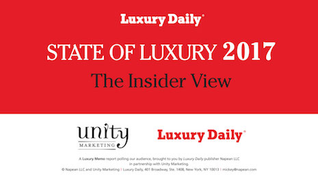 Luxury Daily's State of Luxury 2017: The Insider View, a report produced in conjunction with Unity Marketing