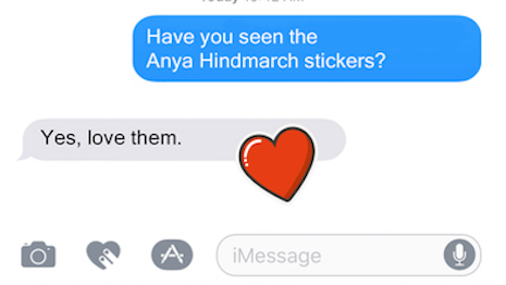 Anya Hindmarch Sticker Shop emojis 