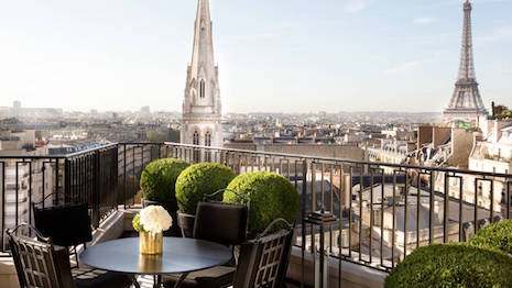 Penthouse terrace at Four Seasons Hotel George V, Paris 