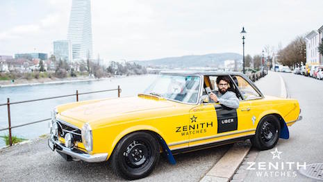 Zenith-branded classic car, provided by Uber for Baselworld 