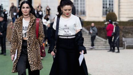 One of the most-talked about designs from Maria Grazia Chiuri's first collection for Dior, spring 2017, was the "We Should All Be Feminists" T-shirt. Image credit: Kamdora
