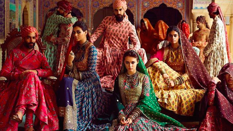 Sabyasachi Calcutta dresses models up in its highly-embroidered pre-wedding collection for the henna ceremony. Image credit: Sabyasachi Calcutta