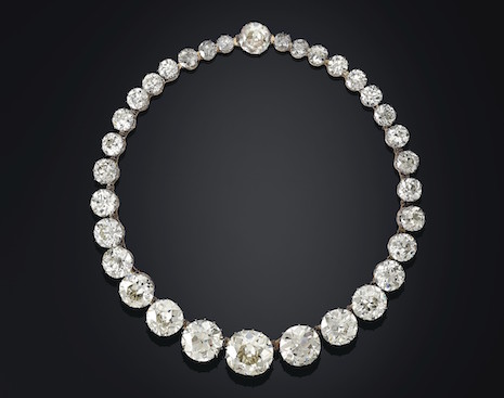 Lot 22: Golconda Diamond Rivière Necklace from Christie's "Maharajas & Mughal Magnificence" auction. Image credit: Christie's