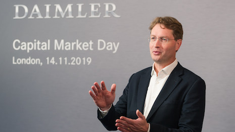 Ola Källenius, chairman of the board of management of Daimler AG and Mercedes-Benz AG, at the company's Capital Market Day 2019 in London Nov. 14. Image courtesy of Daimler