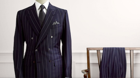 Anderson & Sheppard's English drape cut epitomizes the silhouette of classic bespoke British tailoring. Image credit: Anderson & Sheppard