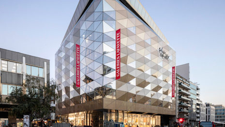 Facade of the newly opened Galeries Lafayette department store in Luxembourg City's center. Image courtesy of Galeries Lafayette