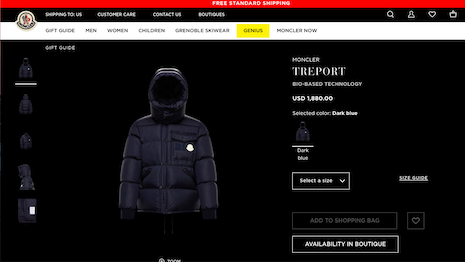 Moncler's Treport bio-based down jacket’s fabric, lining, buttons and zips is made of castor beans. Image credit: Moncler