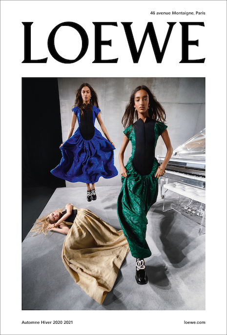 Models star in Loewe's upcoming 2020-2021 Autumn Winter ad campaign. Image courtesy of Loewe.