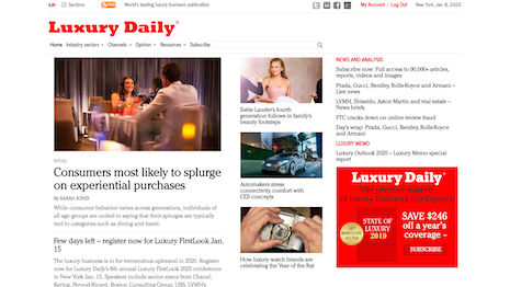 Luxury Daily is read by senior executives and decision-makers from the world's leading luxury brands and retailers