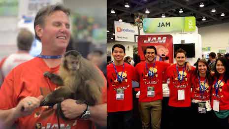 Jam app promo at Macworld with Abu the monkey