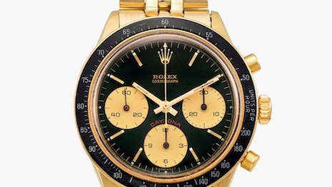 Rolex that was auctioned last year at Christie's Important Watches auction in Dubai. Image credit: Christie's