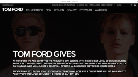 Tom Ford Gives is a unique twist on digital clienteling. Image credit: Tom Ford
