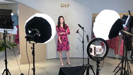 DVF livestream at Shanghai Fashion Week. Image credit: Diane von Furstenberg, Tmall